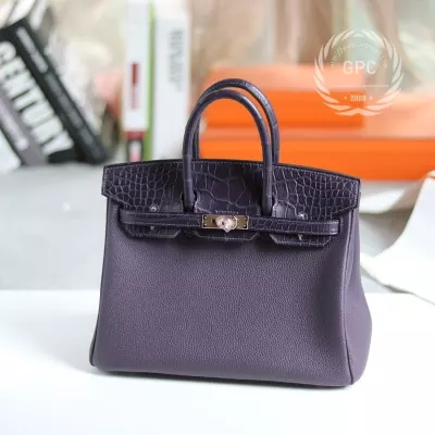 ck59 raisin Crocodile & togo Birkin 25 Touch GHW