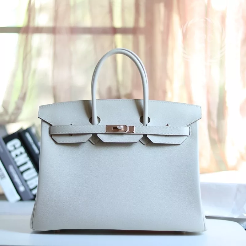 C10 craie evercolor leather Birkin 35 Rose Ghw