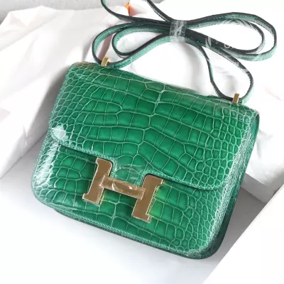 6Q shiny alligator crocodile vert emeraude constance 19 GHW