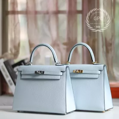 T0 blue brume cherve leather kelly 25