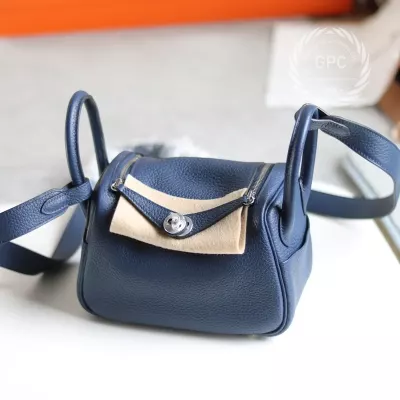 73 blue sapphire Clemence Mini Lindy PHW