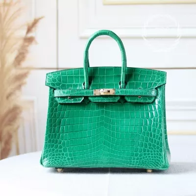 birkin 25 menthe nilo crocodile ghw