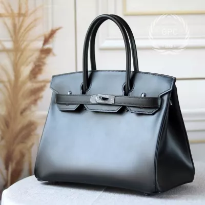 Nior Box leather So black birkin 30cm