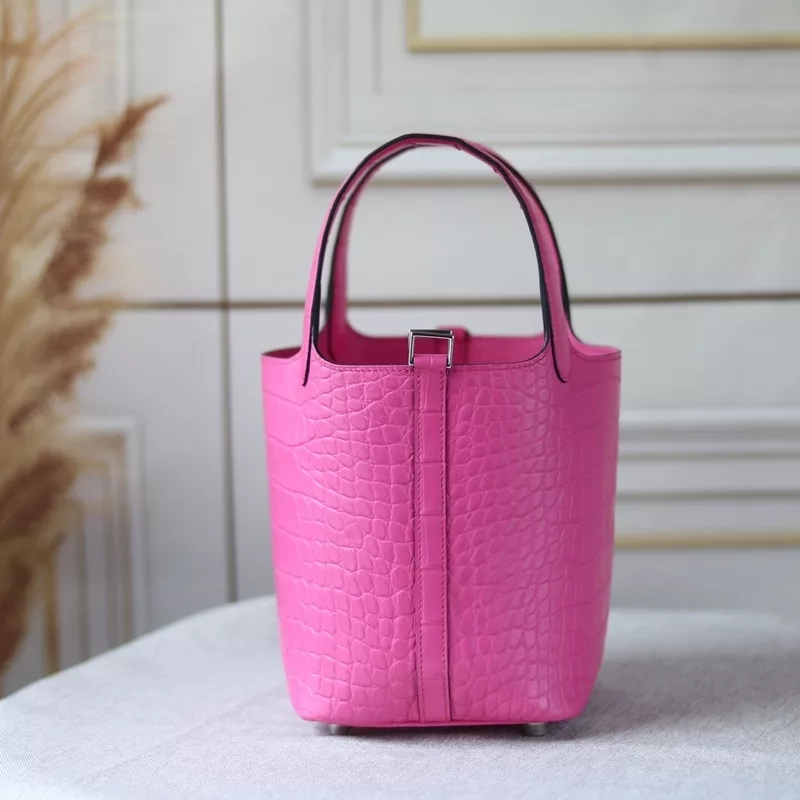 5R rose shocking alligator crocodile picotin lock 18cm