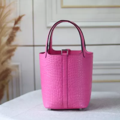 5R rose shocking alligator crocodile picotin lock 18cm