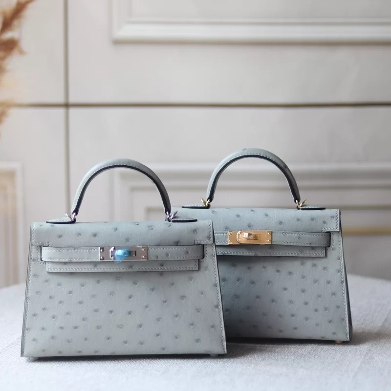 8U BIue GIacier ostrich mini kelly II