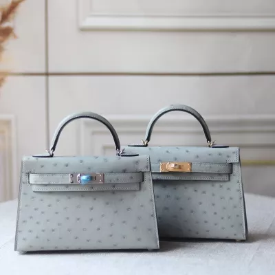 8U BIue GIacier ostrich mini kelly II