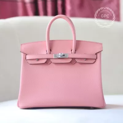 1Q Rose Confetti epsom birkin 25 PHW