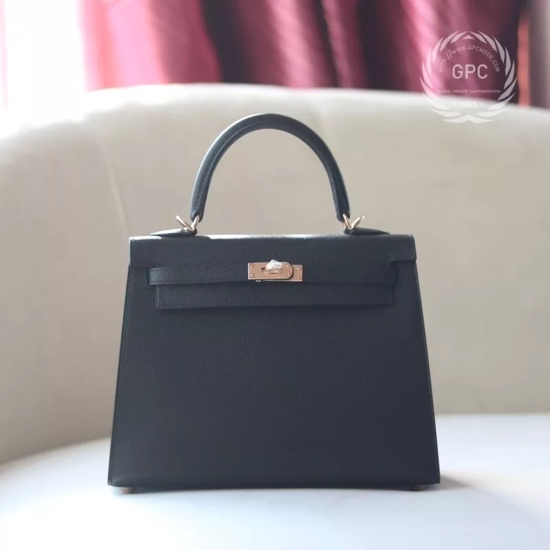 89 Nior EPSOM KELLY 25 SELLIER WITH ROSE GOLD HARDWARE