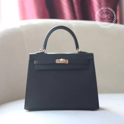 89 Nior EPSOM KELLY 25 SELLIER WITH ROSE GOLD HARDWARE