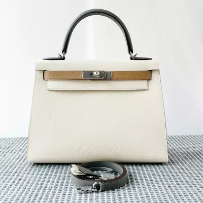 Nata Gris Meyer and Chai Tri Color epsom Hermes Kelly 28 with PHW