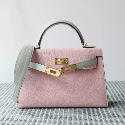 3Q Rose Sakura &amp; c80 PearI Gray KELLY II CHERVE WITH GHW