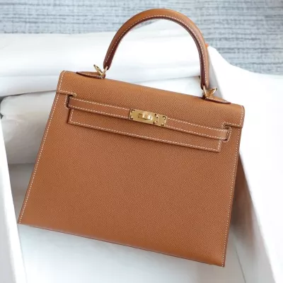 C37 GOLD epsom kelly 25 sellier with ghw