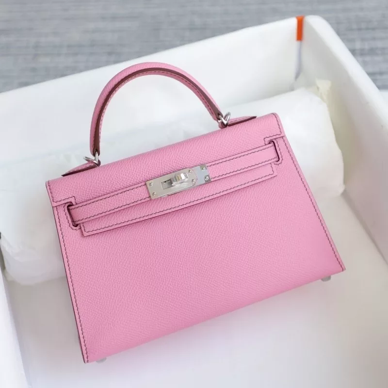 5P Pink bubblegum epsom kelly mini with phw