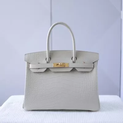 8L Beton matte aliogator crocodile birkin 30 with GHW