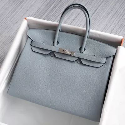 J7 BIue Lin and gold interior togo birkin 35 with phw