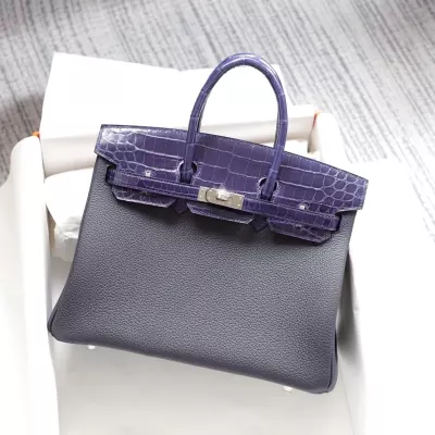 2z blue nuit togo M3 BIeu Encre nilo crocodile birkin 25 touch PHW