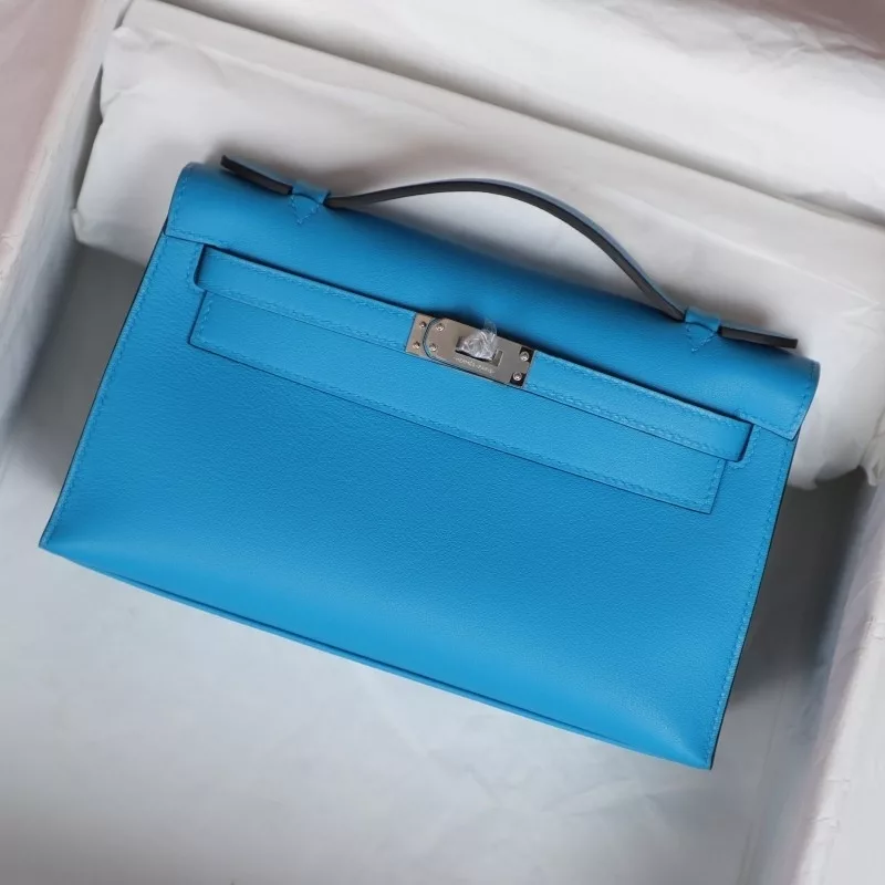 B3 Zanzibar BIue  swift kelly pochette with phw