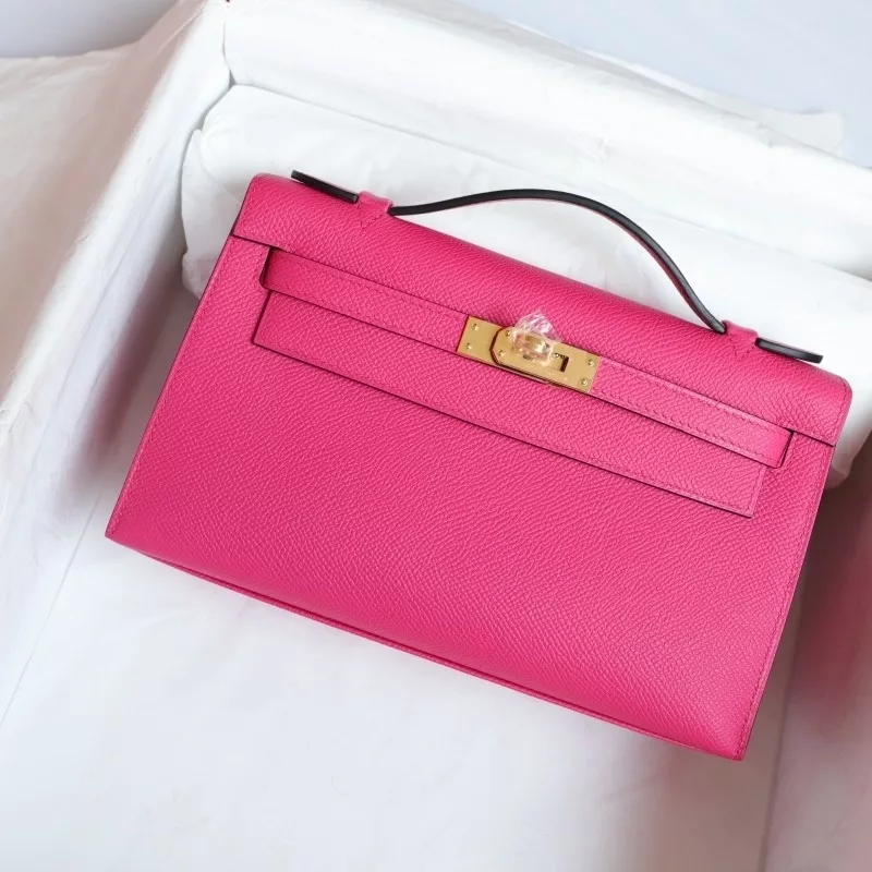 E5 Rose Tyrien epsom kelly pochette with ghw
