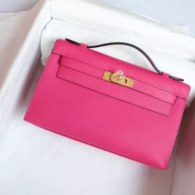 E5 Rose Tyrien epsom kelly pochette with ghw