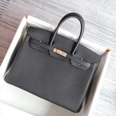 CK89 Nior and rose pourple interior togo birkin 35 with rose gold hardware