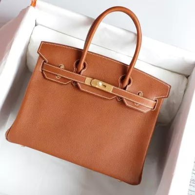 C37 GOLD barenia faubourg birkin 30 with ghw
