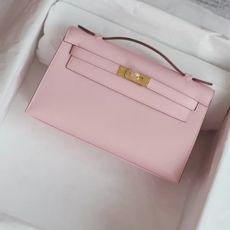 3Q Rose Sakura swift kelly pochette with ghw