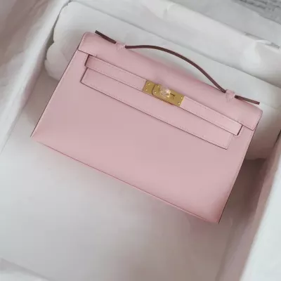 3Q Rose Sakura swift kelly pochette with ghw