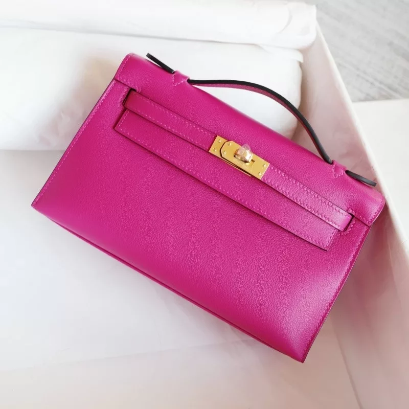 L3 rose pourple swift kelly pochette with Ghw