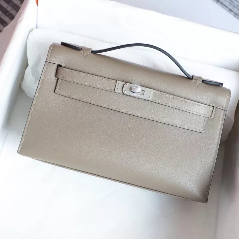 M8 Gris AsphaIte swift kelly pochette with phw