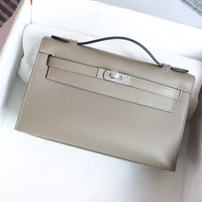 M8 Gris AsphaIte swift kelly pochette with phw