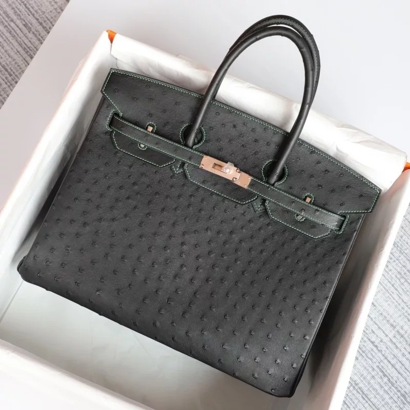 CK89 Nior & bamboo interior ostrich birkin 30 with rghw