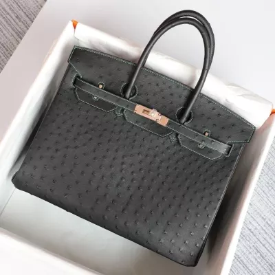 CK89 Nior &amp; bamboo interior ostrich birkin 30 with rghw