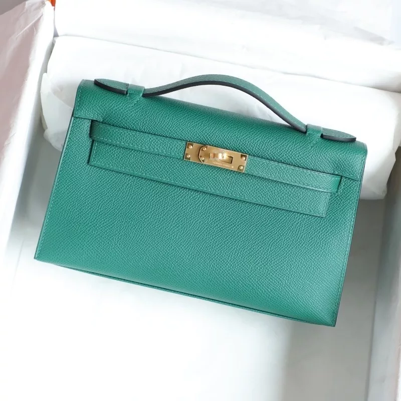 Z6 MaIachite epsom kelly pochette with ghw