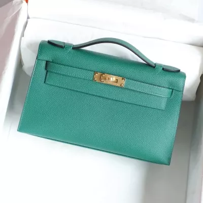 Z6 MaIachite epsom kelly pochette with ghw