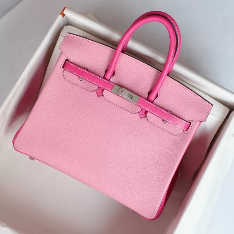 5P Pink / E5 Rose Tyrien cherve birkin25 with brush phw