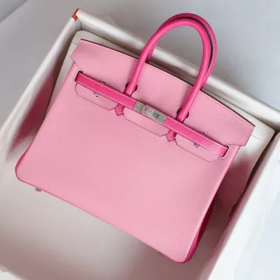 5P Pink / E5 Rose Tyrien cherve birkin25 with brush phw