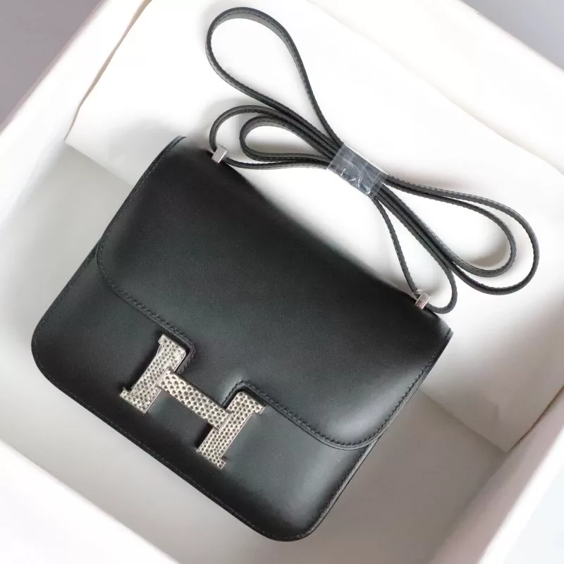 Hermes Constance Marquette Bag Graine Monsieur with Lizard 19