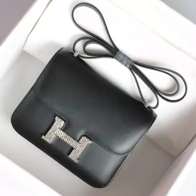 Hermes Constance Marquette Bag Graine Monsieur with Lizard 19