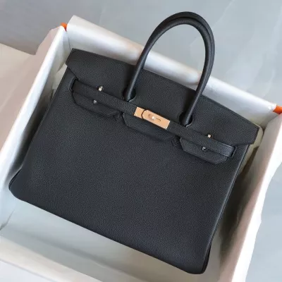 CK89 Nior and rose pourple interior togo birkin 35 with rose gold hardware