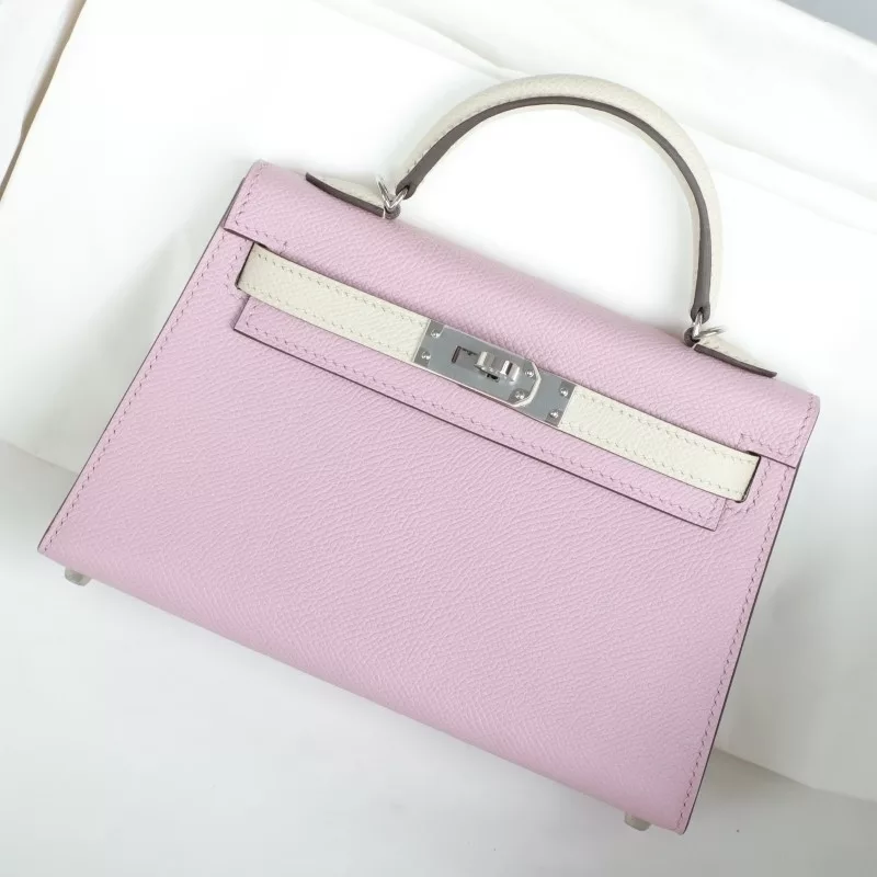 X9 mauve syIvestre/ C10 Craie mini kelly II Epsom with phw