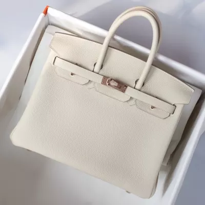 C10 Craie togo birkin 25 with Rose GHW