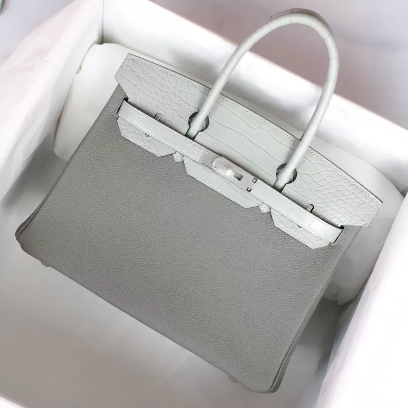 Gris Meyer togo and Gris Neve matt aligator birkin 30 touch with phw