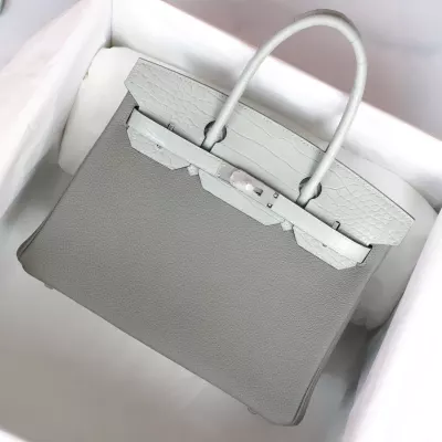 Gris Meyer togo and Gris Neve matt aligator birkin 30 touch with phw