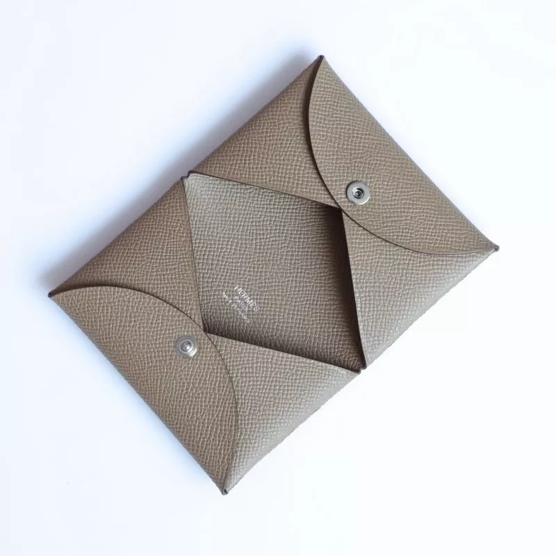 CK18 etoupe epsom calvi card holder with phw