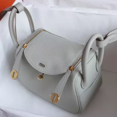 c80 gris pearl clemence mini lindy with ghw