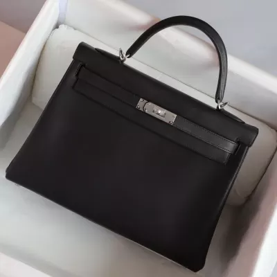 CK89 Nior barenia leather kelly 32 retourne with phw