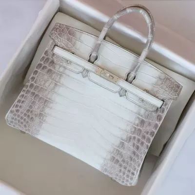 8D Himalaya Gray Crocodile birkin 25cm with phw