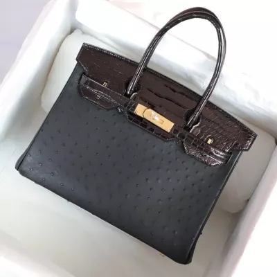 CK89 Nior ostrich and shiny nilo crocodile birkin 30 touch with ghw