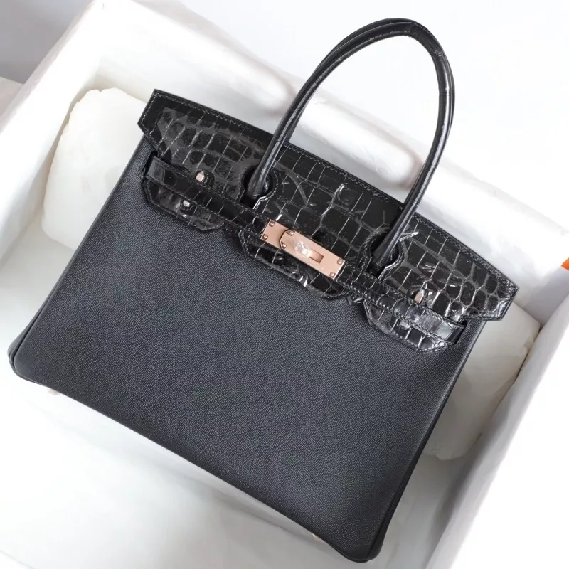 CK89 Nior madame with shiny nilo crocodile birkin 30 with rose gold hardware